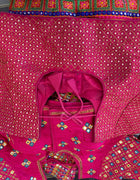 Pink Embellished Blouse with Gold-Tone Sleeve Motifs - View Angle 1 - Bridal Outfit Inspiration | Zubis Collection