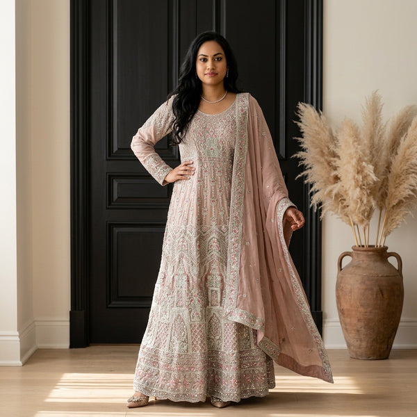 Dusty Rose Embellished Gown - Gown - Outfit Inspiration & Bridal Styling | Zubis Collection Frisco Showroom