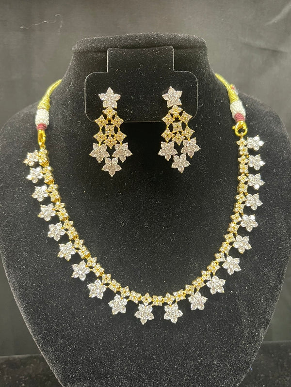 Gold Floral Crystal Necklace Set - Bridal Jewelry Sets - Outfit Inspiration & Bridal Styling | Zubis Collection Frisco Showroom