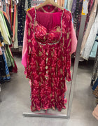 Maroon Floral Maxi Dress - View Angle 1 - Bridal Outfit Inspiration | Zubis Collection