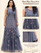 Slate Blue Sleeveless Embellished Gown character sheet