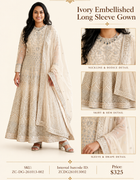 Ivory Embellished Long Sleeve Gown character sheet