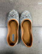 Silver Mirror-Detail Juttis - View Angle 1 - Bridal Outfit Inspiration | Zubis Collection