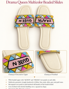 Drama Queen Multicolor Beaded Slides character sheet