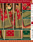 AI-generated character sheet showing illustrative front back side, pallu and blouse piece views